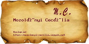 Mozolányi Cecília névjegykártya
